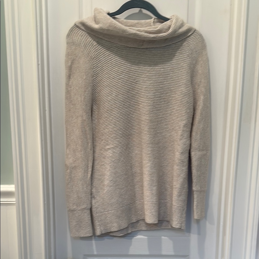 LOFT Cream Cowl Neck Sweater Soft Knit Classic